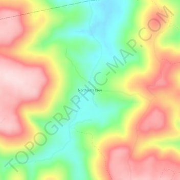 Mapa topográfico Northcutts Cove, altitud, relieve