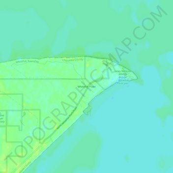 Mapa topográfico Whitefish Point, altitud, relieve