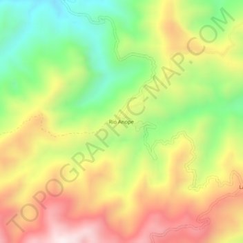 Mapa topográfico Rio Anope, altitud, relieve