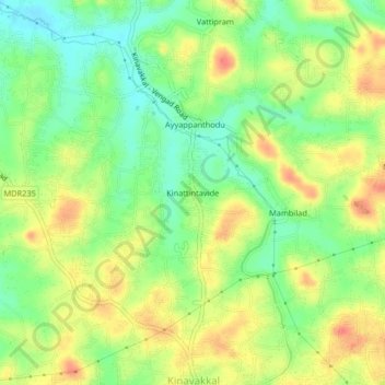 Mapa topográfico Kinattintavide, altitud, relieve
