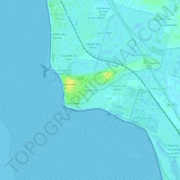 Mapa topográfico Port-Punay, altitud, relieve