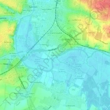 Mapa topográfico Saint-Sorlin, altitud, relieve
