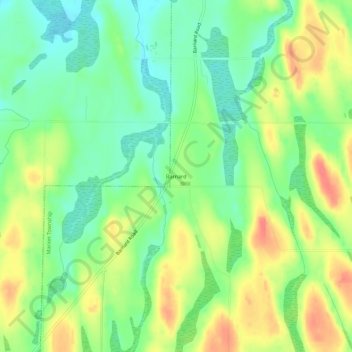 Mapa topográfico Barnard, altitud, relieve