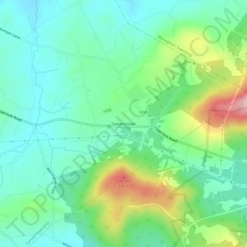 Mapa topográfico Stevenstown, altitud, relieve
