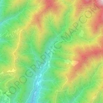 Mapa topográfico Piastroso, altitud, relieve