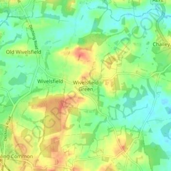 Mapa topográfico Wivelsfield Green, altitud, relieve