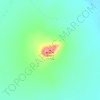 Mapa topográfico Mount Ridley, altitud, relieve