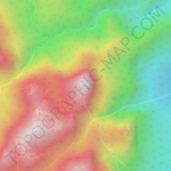 Mapa topográfico Pico Jurapê, altitud, relieve