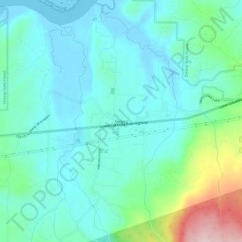 Mapa topográfico Knappa, altitud, relieve