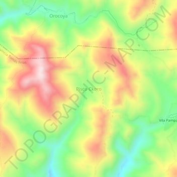 Mapa topográfico Pisco Ckoro, altitud, relieve
