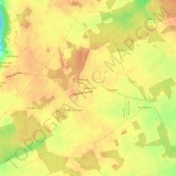 Mapa topográfico Rocheux, altitud, relieve