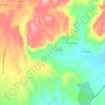 Mapa topográfico Cariatiz, altitud, relieve