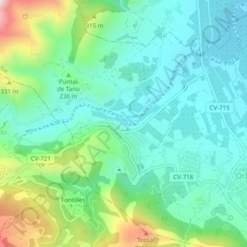 Mapa topográfico el Mal Pas, altitud, relieve