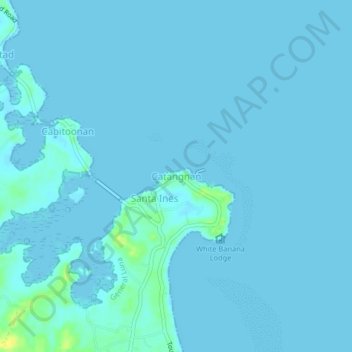 Mapa topográfico Catangnan, altitud, relieve