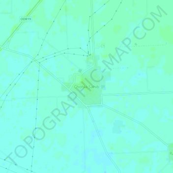 Mapa topográfico Chohla Sahib, altitud, relieve