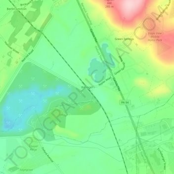 Mapa topográfico Bittinger, altitud, relieve