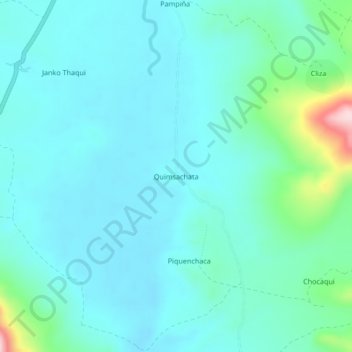 Mapa topográfico Quimsachata, altitud, relieve