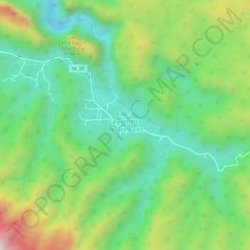 Mapa topográfico La Cienega de Gonzalez, altitud, relieve