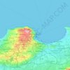 Mapa topográfico Alger, altitud, relieve