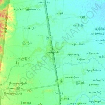 Mapa topográfico Zayyawadi, altitud, relieve