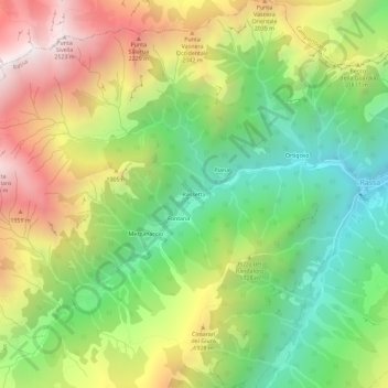 Mapa topográfico Rassetta, altitud, relieve