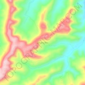 Mapa topográfico Jaboncillo, altitud, relieve