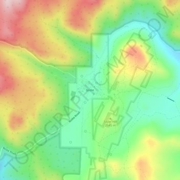 Mapa topográfico Bodie, altitud, relieve