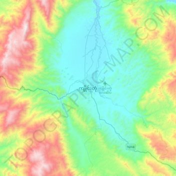 Mapa topográfico Kengtung, altitud, relieve