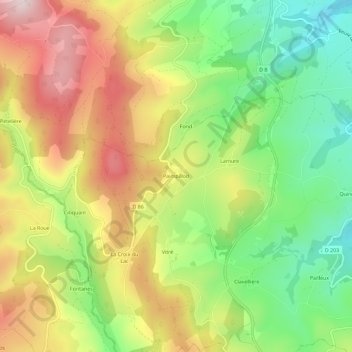 Mapa topográfico Paimpillod, altitud, relieve