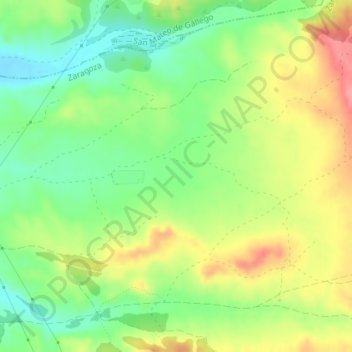 Mapa topográfico El Llano, altitud, relieve