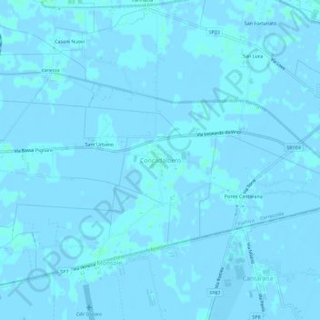 Mapa topográfico Concadalbero, altitud, relieve