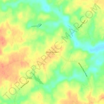 Mapa topográfico Mount Garland, altitud, relieve