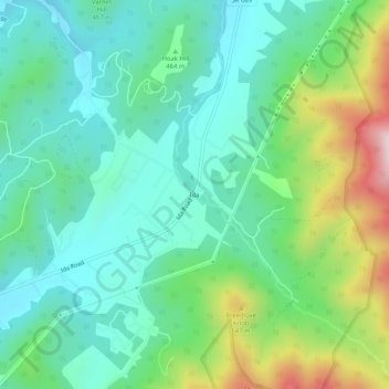Mapa topográfico Ida, altitud, relieve