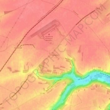Mapa topográfico Mondésir, altitud, relieve