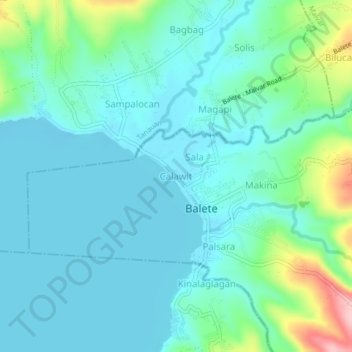 Mapa topográfico Calawit, altitud, relieve