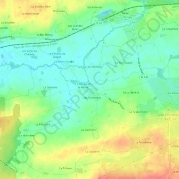 Mapa topográfico La Motte, altitud, relieve