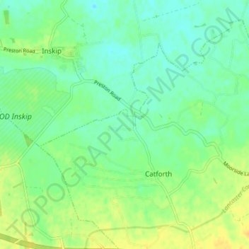 Mapa topográfico Woodsfold, altitud, relieve