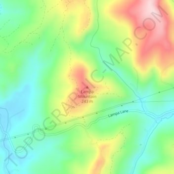 Mapa topográfico Lampa Mountain, altitud, relieve
