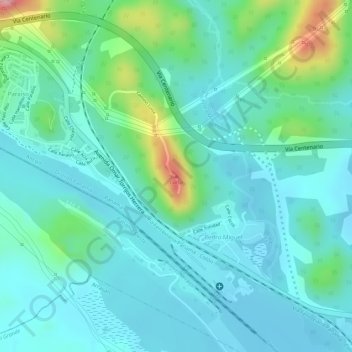 Mapa topográfico Luisa, altitud, relieve