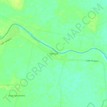 Mapa topográfico Tanchipa, altitud, relieve