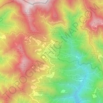 Mapa topográfico Gavigno, altitud, relieve