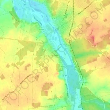Mapa topográfico La Chaise, altitud, relieve