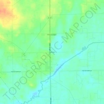 Mapa topográfico Burnips, altitud, relieve