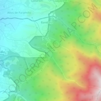 Mapa topográfico Rodadero, altitud, relieve