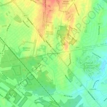 Mapa topográfico Stanford Heights, altitud, relieve