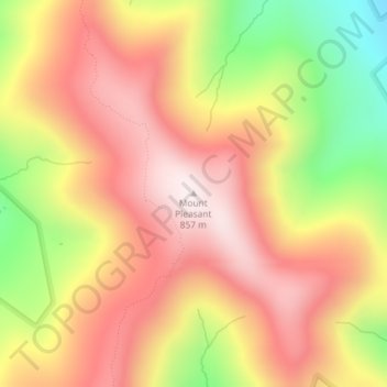 Mapa topográfico Mount Pleasant, altitud, relieve