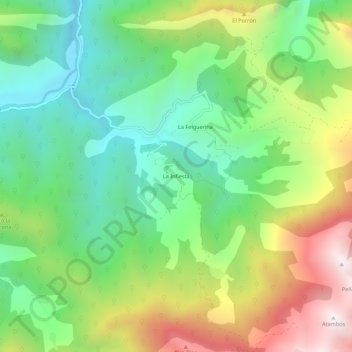 Mapa topográfico La Infiesta, altitud, relieve