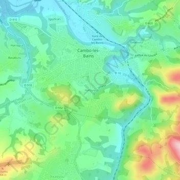 Mapa topográfico Haltzuia, altitud, relieve