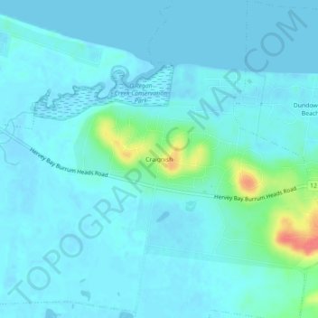 Mapa topográfico Craignish, altitud, relieve
