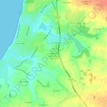 Mapa topográfico La Dalonnerie, altitud, relieve